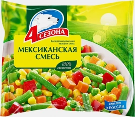 Смесь овощная 4 Сезона Мексиканская быстрозамороженная 400г