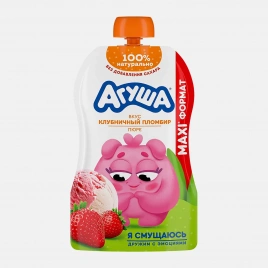 Пюре фруктовое со вкусом клубничного пломбира Агуша 160г