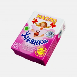 Масло сладкосливочное несоленое Ульянка 82.5% 160г