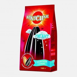 Семечки подсолнечника Кукусики полосатые Гигантские с морской солью 180г