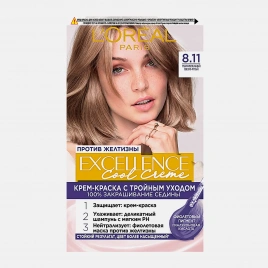 Стойкая крем-краска для волос L’Oreal Paris Excellence Cool Creme оттенок 8.11. Ультрапепельный Светло-русый