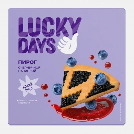 Пирог песочный с черничным джемом Lucky Days 430г