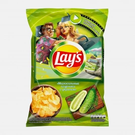 Чипсы Lays картофельные Малосольные огурчики с укропом 225г