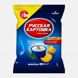 Чипсы Русская картошка Сметана и укроп 80г