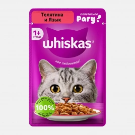 Корм для кошек в желе рагу с телятиной и языком Whiskas 75г