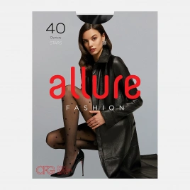 Чёрные колготки женские 40 den р.4 Nero Allure Stars