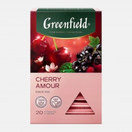 Чёрный чай ароматизированный Greenfield Сherry Amour 20 пирамидок