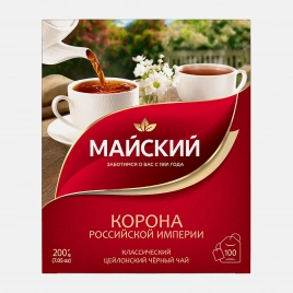 Чай черный Майский Корона Российской Империи 100пак 200г