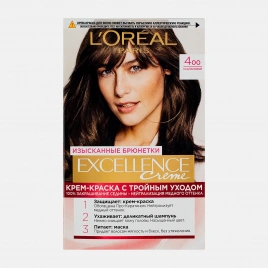 Стойкая крем-краска для волос Excellence оттенок 4.00 Каштановый L’Oreal Paris