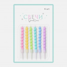 Свечи для торта Сити Хоум Трейд фигурные витые 6шт