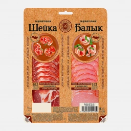 Шейка/Балык Мясная история сырокопченая нарезка 85г