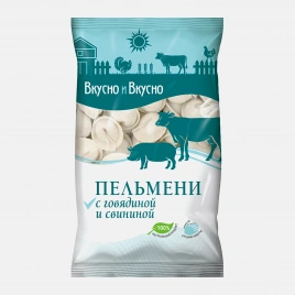 Пельмени Вкусно и вкусно Фирменные говядина свинина курица 800г
