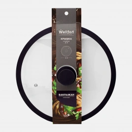 Стеклянная крышка 28см Баклажан Wellfort