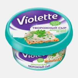 Сыр творожный Violette Ароматная зелень 70% 140г
