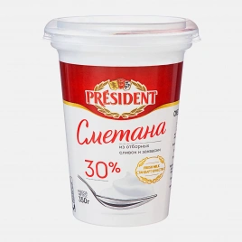Сметана President 30% 350г