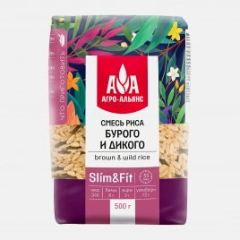 Смесь риса Агро-Альянс бурый и дикий 500г