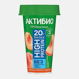 Кисломолочный напиток персик Актибио высокобелковый 1.5% 190г
