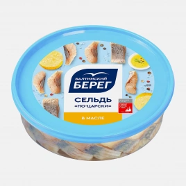 Сельдь По-царски филе-кусочки в масле Балтийский Берег 400г