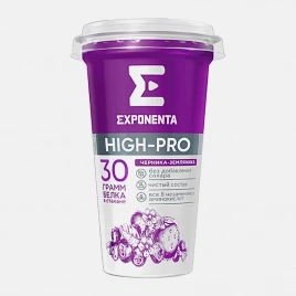 Напиток кисломолочный High-Pro черника и земляника высокобелковый Exponenta 0% 250г