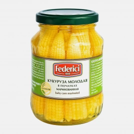 Кукуруза Federici молодая в початках маринованная 340г
