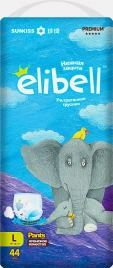 Подгузники-трусики Elibell Premium р.L 9-14кг 44шт