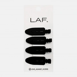 Зажимы для волос LAF черные Softach 4шт
