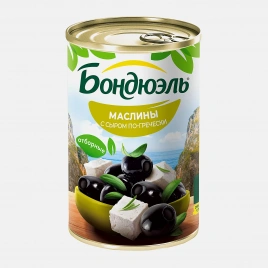 Маслины без косточки с сыром по-гречески Бондюэль 300г