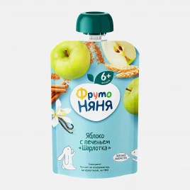 Пюре ФрутоНяня Шарлотка с яблоком и печеньем 90г