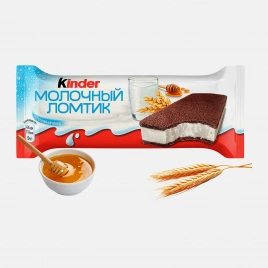 Пирожное бисквитное Молочный ломтик с молочной начинкой Kinder 28г