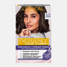 Стойкая крем-краска для волос L’Oreal Paris Excellence Cool Creme оттенок 5.11 ультрапепельный светло-каштановый