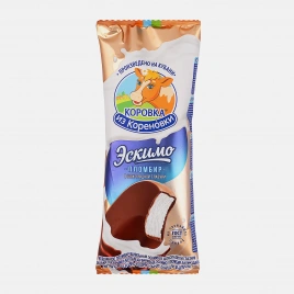 Мороженое Коровка из Кореновки Пломбир Эскимо в шоколадной глазури 15% 70г