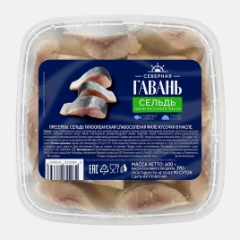 Сельдь филе-кусочки в масле Северная Гавань 600г