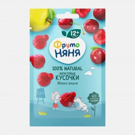 Фруктовые кусочки Яблоко-вишня Божьи коровки Фрутоняня 15г