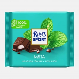 Шоколад Темный Мята Ritter Sport 50% 100г