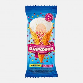Мороженое с рисовыми шариками ваниль-малина Шарожок 12% 75г