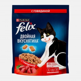 Сухой корм для кошек Двойная вкуснятина с говядиной Felix 600г