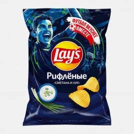Чипсы Lays Рифлёные Сметана и лук 140г