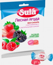 Карамель Лесная ягода без сахара Sula 60г