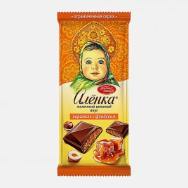 Молочный шоколад со вкусом карамели с фундуком Аленка 87г