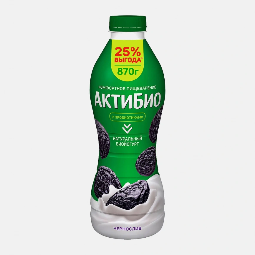 Биойогурт питьевой Актибио чернослив 1.5% 870г фото 1
