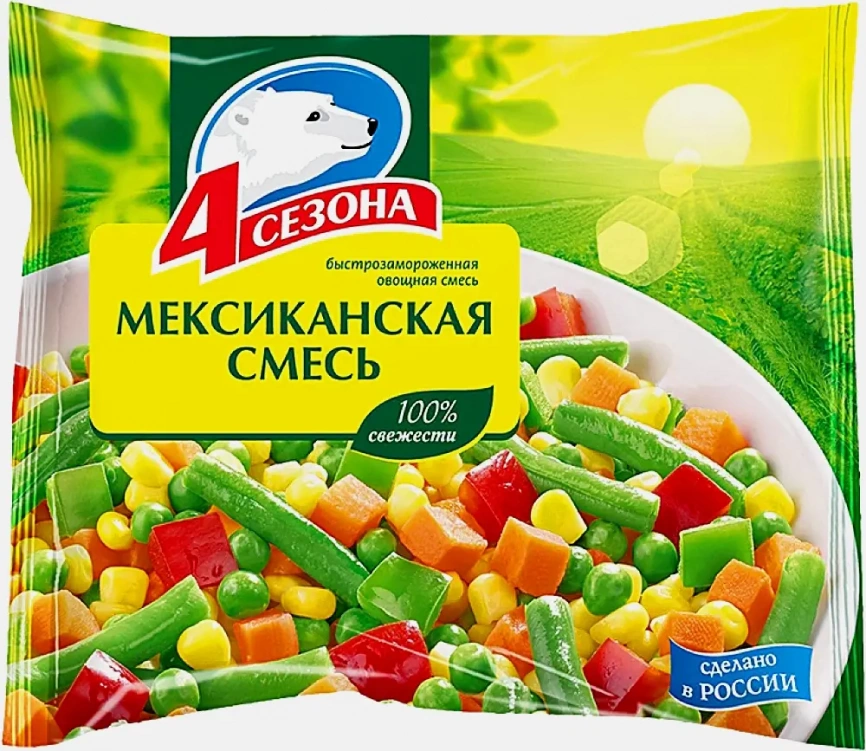 Смесь овощная 4 Сезона Мексиканская быстрозамороженная 400г фото 1