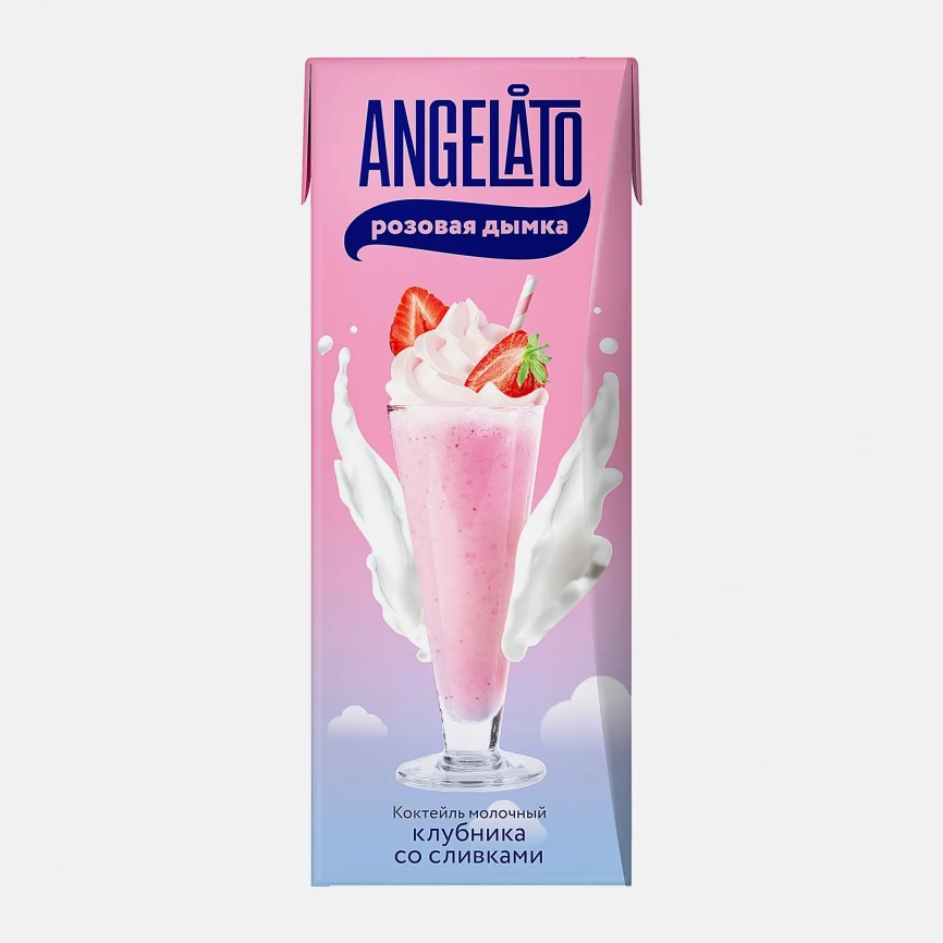 Молочный коктейль со вкусом Клубника со сливками Angelato 2% 200г фото 1