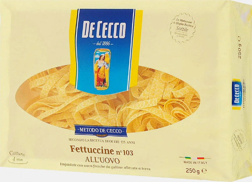Макароны De Cecco Fettuccine alluovo n.103 250г фото 1