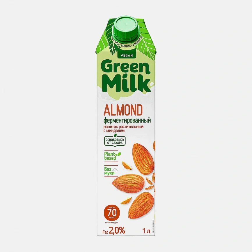 Напиток ячменно-нутовый ферментированный миндаль Green Milk 1л фото 2