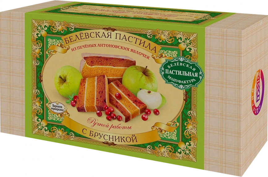 Пастила Мануфактура с брусникой Белевская пастила 200г фото 1