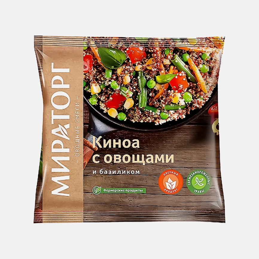 Киноа Мираторг с овощами и базиликом быстрозамороженная 400г фото 1