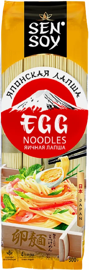Лапша Sen Soy Premium Egg Noodles яичная 300г фото 1