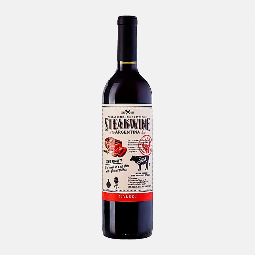 Вино Steakwine Malbec красное полусухое 12.5% 750мл фото 1