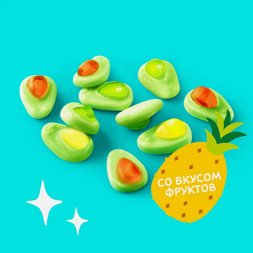 Мармелад жевательный Бравокадо со вкусом фруктов Бон Пари 100г фото 3