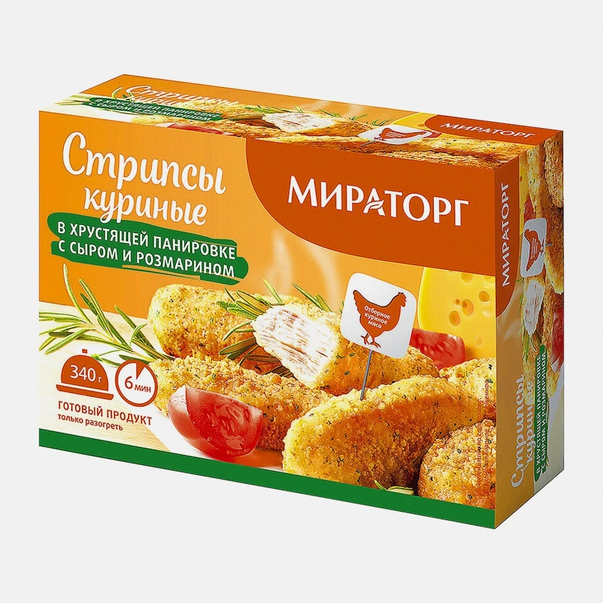 Стрипсы куриные Мираторг с сыром и розмарином 340г фото 2